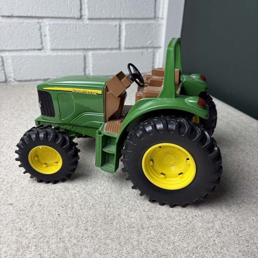 Vintage John Deere ERTL Tractor Toy Green Yellow Functional Steering Column